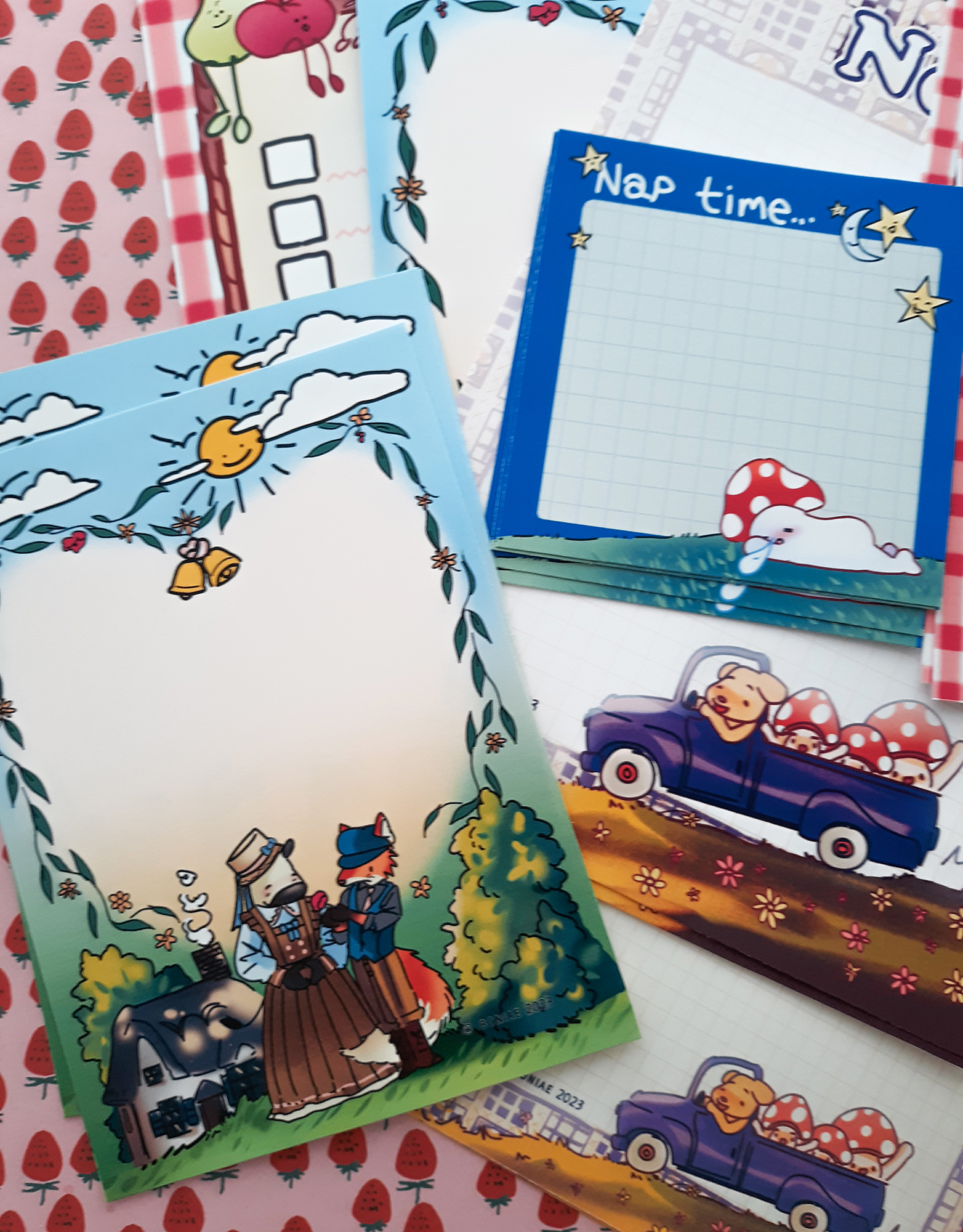 cute, kawaii stationary, cottagecore, cottage living stationary, country living memo, memo sheets, loose memo sheets, korean stationary, korean memo sheets