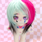 Aimee emo scene anime clown plush doll